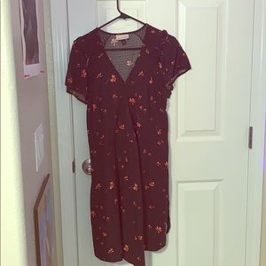 Casual Black Floral Dress